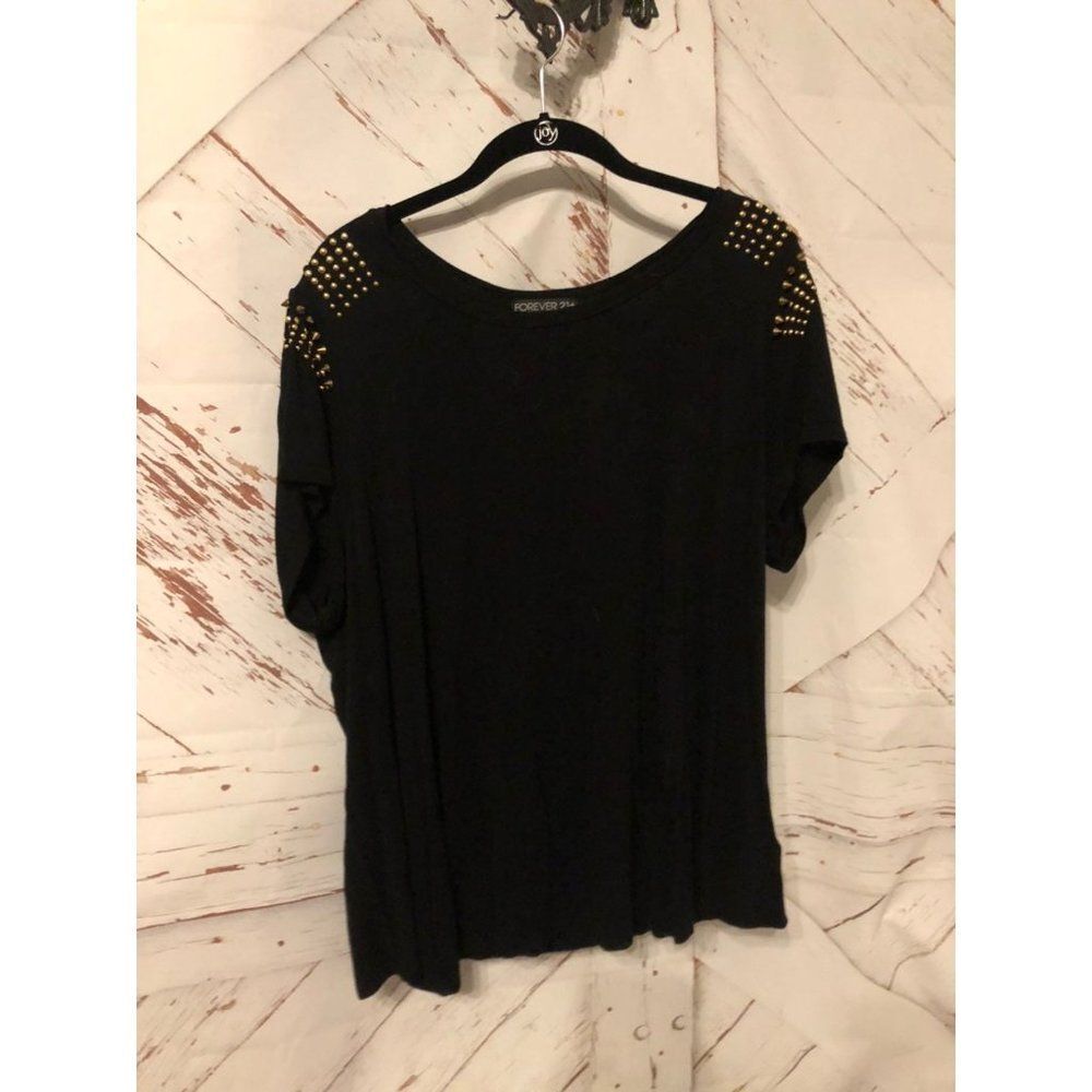 Forever 21 3xl 3x black studded shirt